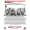 Service Caster 3 Inch 316SS Thermoplastic Rubber ½ Inch Threaded Stem Caster Lock Brake, 2PK SS316TSTTL20S314-TPRB-121315-2-S2